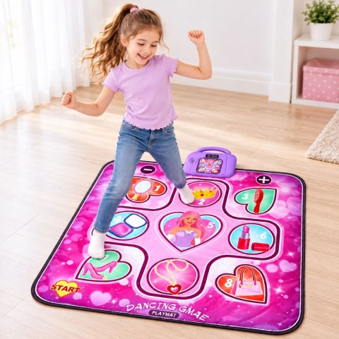 Mata Taneczna Interaktywna Dla Dzieci LED Muzyka Motyw Księżniczki 108x90cm