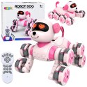 Pies Robot Zdalnie Sterowany RC 8 Kół Drift 360° Akrobacje Różowy