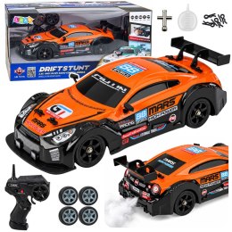 Samochód Sportowy RC Drift 4WD Wymienne Koła Dym Pomarańczowy 1:16