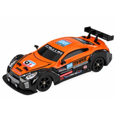 Samochód Sportowy RC Drift 4WD Wymienne Koła Dym Pomarańczowy 1:16