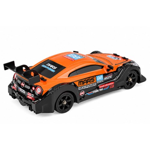Samochód Sportowy RC Drift 4WD Wymienne Koła Dym Pomarańczowy 1:16