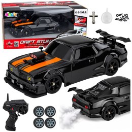 Samochód Sportowy RC Drift 4WD Wymienne Koła Efekt Dymu Czarny 1:16