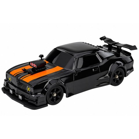 Samochód Sportowy RC Drift 4WD Wymienne Koła Efekt Dymu Czarny 1:16