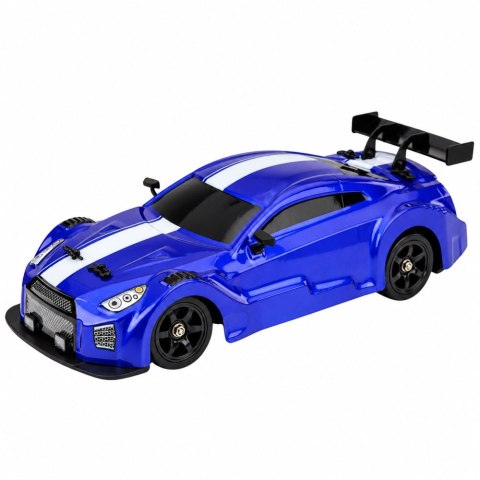 Samochód Sportowy RC Drift 4WD Wymienne Koła Efekt Dymu Niebieski 1:16