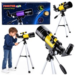 Teleskop Astronomiczny Dla Dzieci Statyw Żółty Powiększenie 150x
