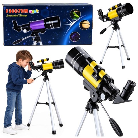 Teleskop Astronomiczny Dla Dzieci Statyw Żółty Powiększenie 150x