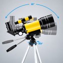 Teleskop Astronomiczny Dla Dzieci Statyw Żółty Powiększenie 150x