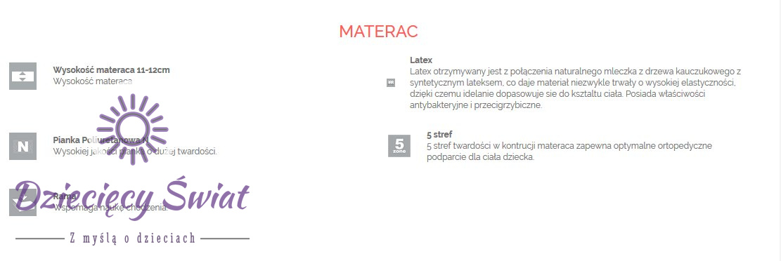 Materac dla niemowlaka TRIO LATEX COMFORT 120x60 cm Materac dla niemowlaka TRIO LATEX COMFORT 120x60 cm